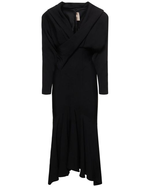 Alexandre Vauthier Hooded Long Sleeve Jersey Midi Dress