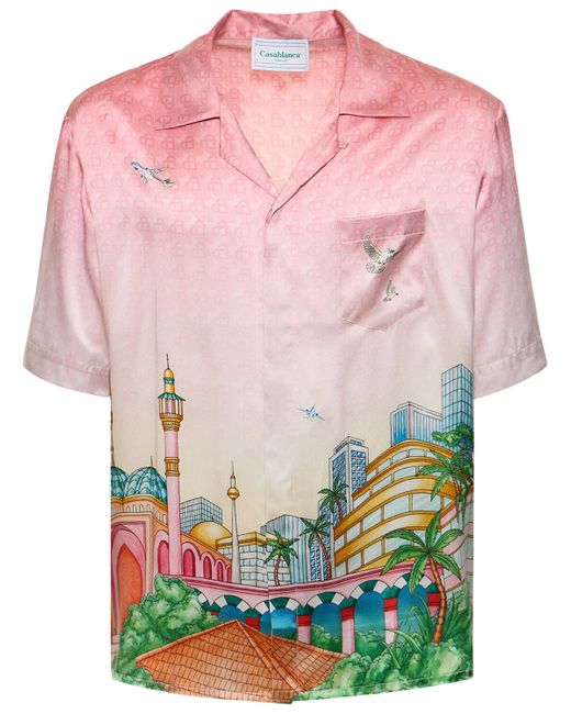 Casablanca Morning City View Silk Twill Shirt
