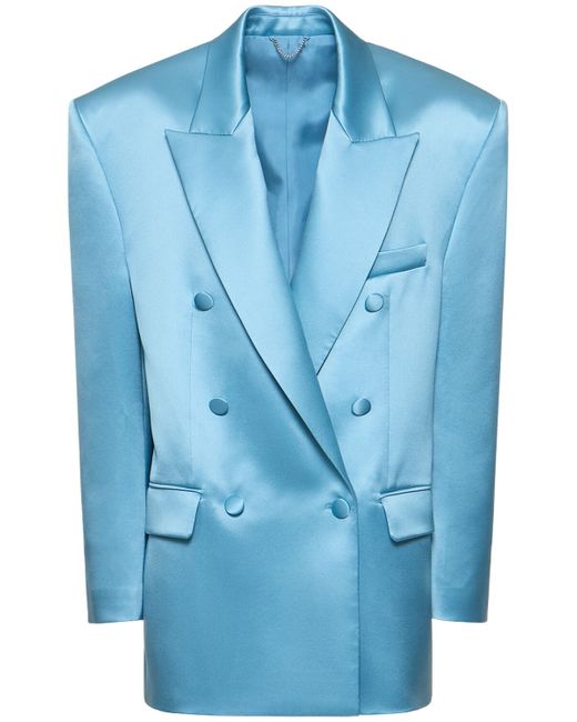 Magda Butrym Silk Satin Oversized Blazer Jacket
