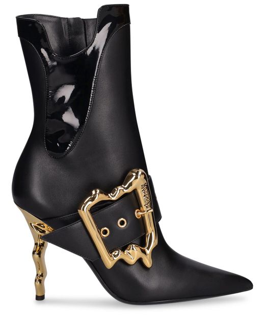 Moschino 105mm Leather Ankle Boots