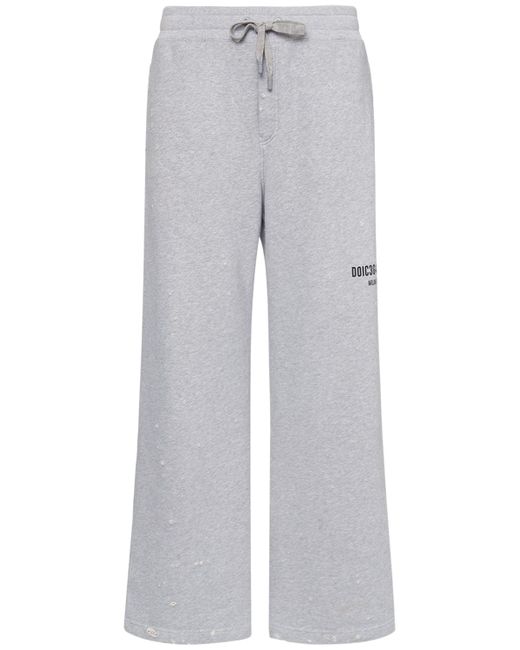 Dolce & Gabbana Distressed Cotton Jersey Jogging Pants