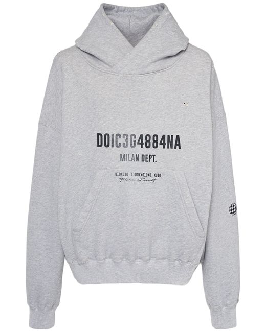 Dolce & Gabbana Printed Cotton Jersey Oversized Hoodie
