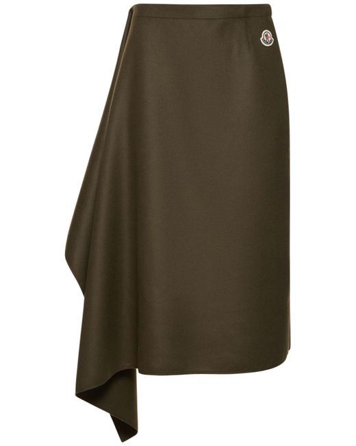 Moncler Wool Cashmere Midi Skirt