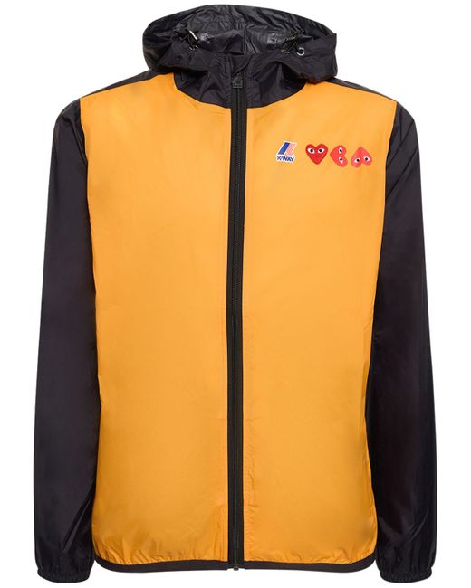 Comme Des Garçons Play Logo Hooded Bicolor Full Zip Jacket