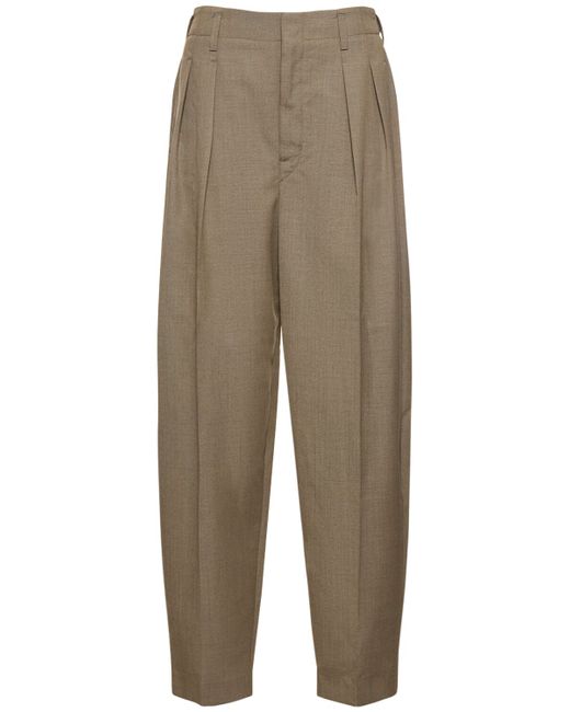 Lemaire Pleated Tapered Wool Blend Pants