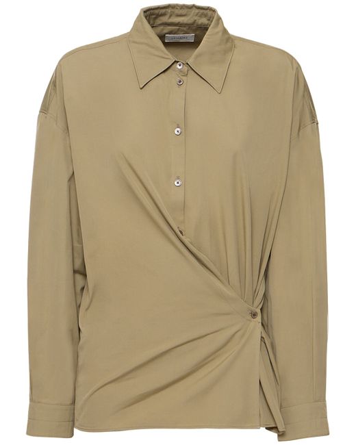 Lemaire Straight Collar Cotton Silk Shirt