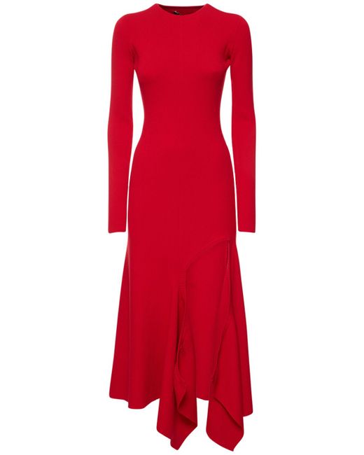 Y / Project Asymmetric Jersey Long Sleeve Dress