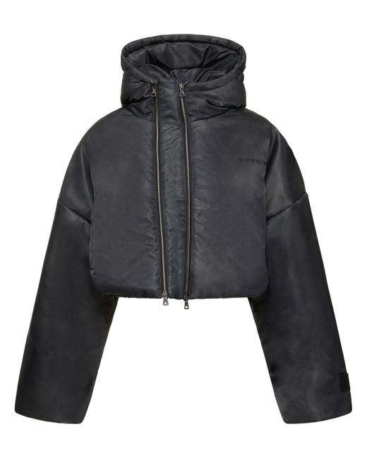 Y / Project Cropped Nylon Puffer Jacket W/hood