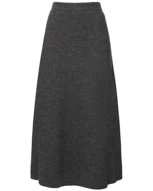 Auralee Milled Wool Midi Skirt