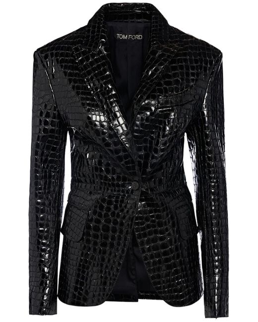Tom Ford Lvr Exclusive Croc Emboss Leather Blazer