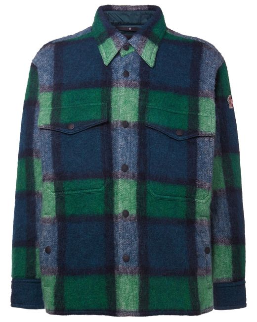 Moncler Grenoble Waier Check Wool Blend Shirt Jacket
