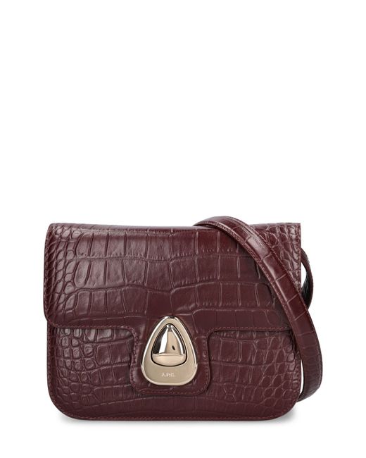 A.P.C. Small Astra Croc Embossed Leather Bag