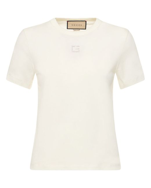 Gucci Cotton Jersey T-shirt W Embroidery