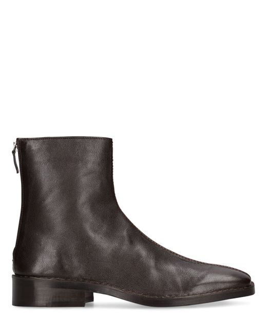 Lemaire Leather Zip Ankle Boots