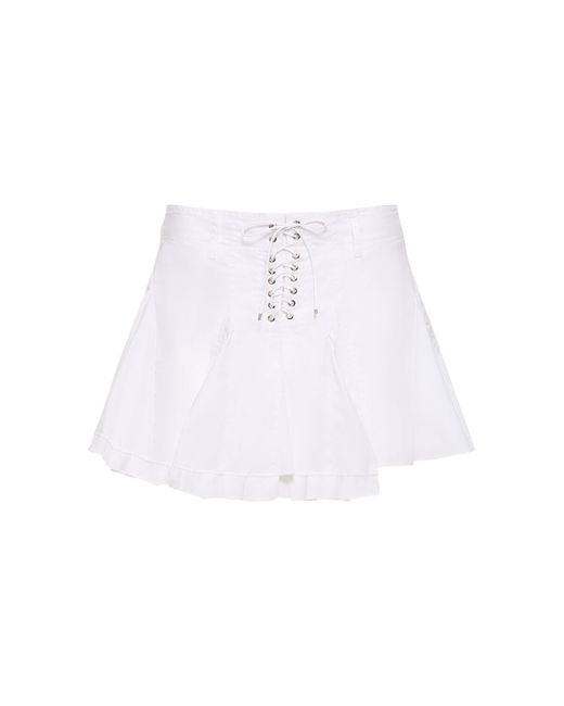 Ludovic De Saint Sernin Pleated Poplin Lace-up Mini Skirt