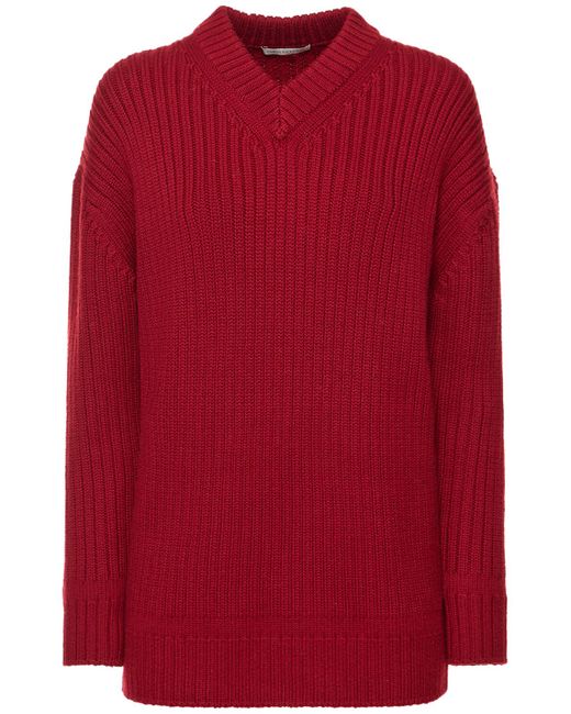 Emilia Wickstead Wool Knit V Neck Sweater