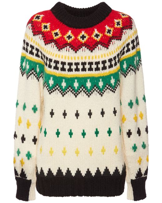 Moncler Grenoble Wool Blend Jacquard Sweater