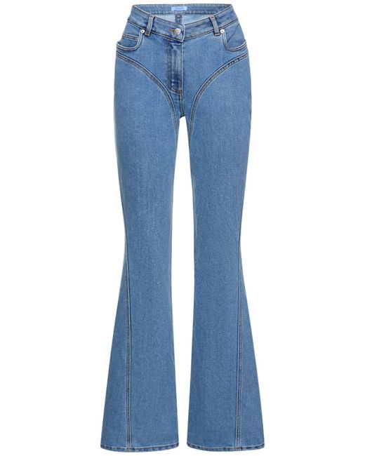 Mugler Mid Rise Denim Straight Jeans
