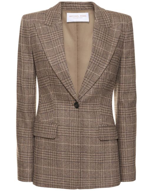 Michael Kors Collection Georgina Single Breasted Flannel Jacket