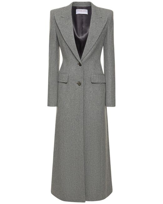 Michael Kors Collection Stretch Flannel Single Breast Long Coat