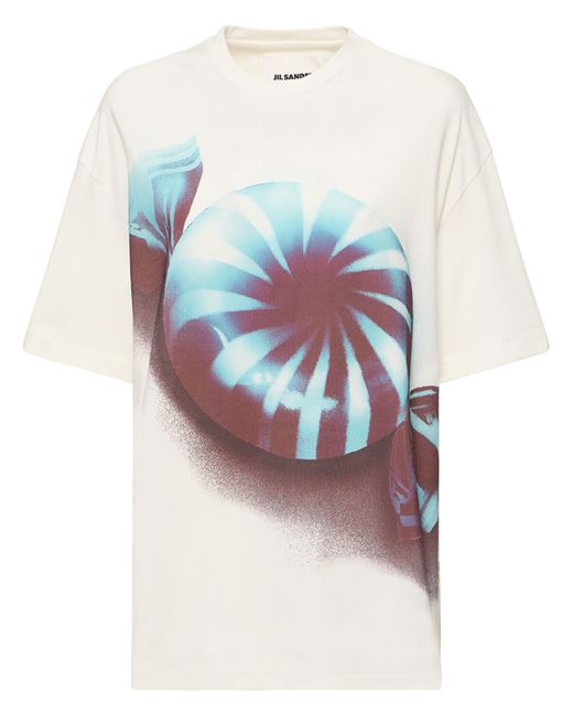 Jil Sander Printed Logo Cotton Jersey T-shirt