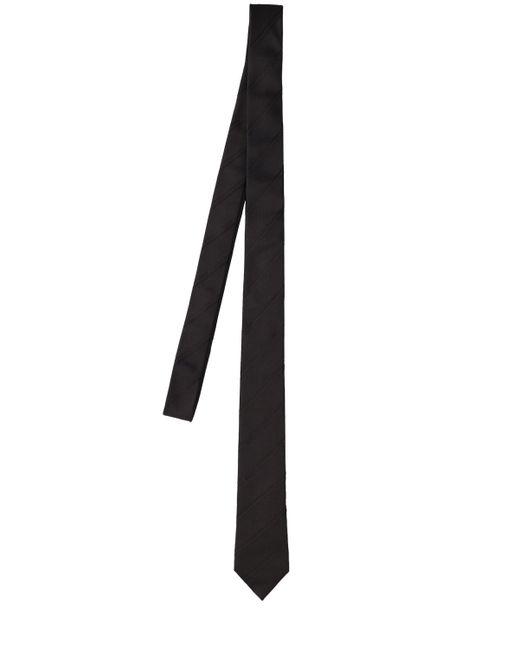 Saint Laurent Cassandre Striped Silk Tie