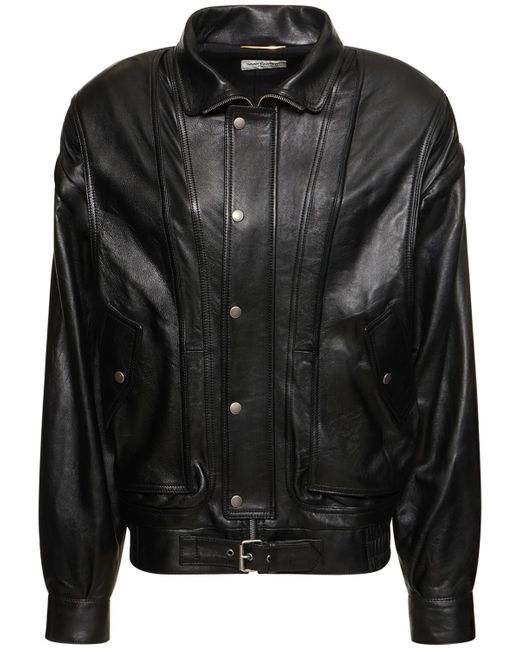Saint Laurent Leather Bomber Jacket