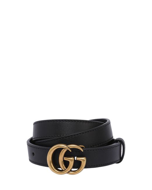 Gucci 2cm Gg Marmont Leather Belt