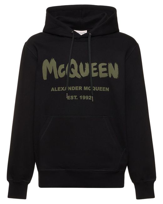 Alexander McQueen Graffiti Logo Cotton Hoodie
