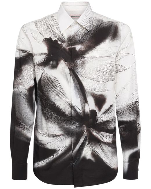Alexander McQueen Dragonfly Shadow Printed Cotton Shirt