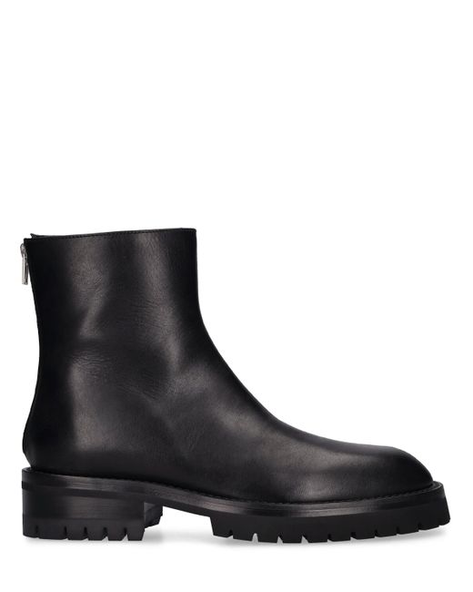 Ann Demeulemeester Drees Leather Ankle Boots