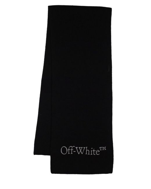 Off-White Bookish Knit Wool Scarf