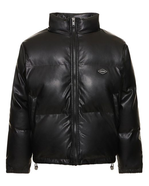 unknown Faux Leather Puffer Jacket