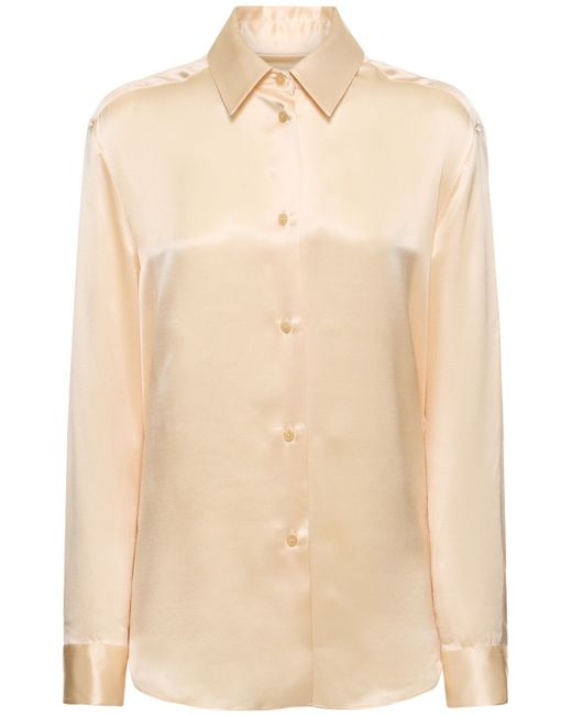 Khaite Argo Buttoned Long Sleeve Silk Shirt