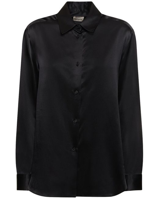 Khaite Argo Buttoned Long Sleeve Silk Shirt