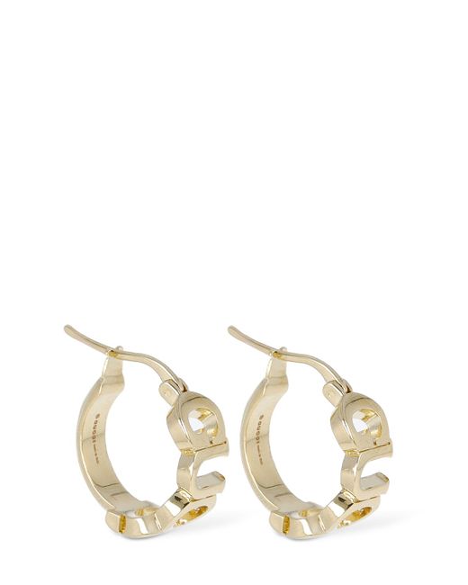 Gucci Lettering Brass Hoop Earrings