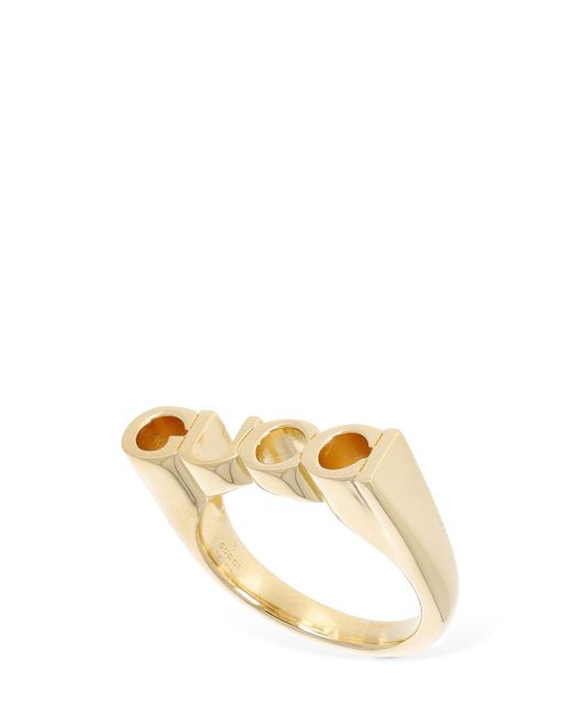 Gucci Lettering Brass Ring
