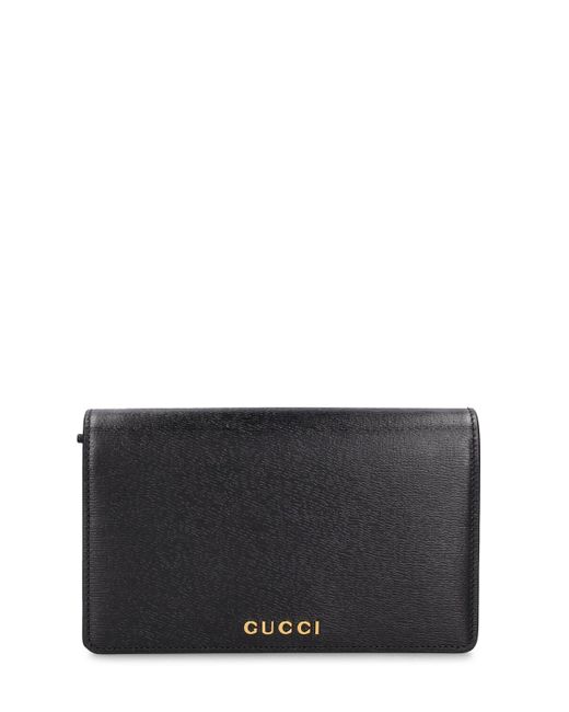 Gucci Script Leather Chain Wallet