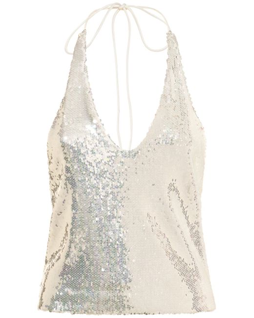 Rotate Sequined Halter Top