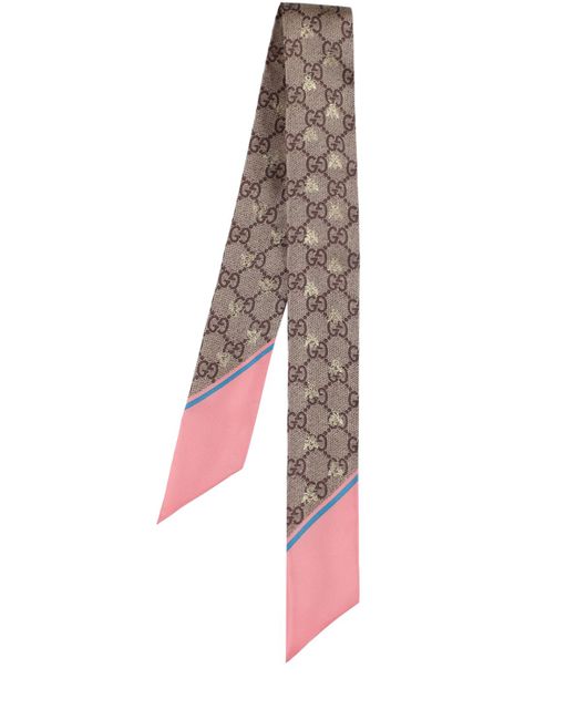 Gucci Gg Supreme Printed Silk Twill Scarf