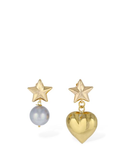 Timeless Pearly Crystal Mismatched Earrings