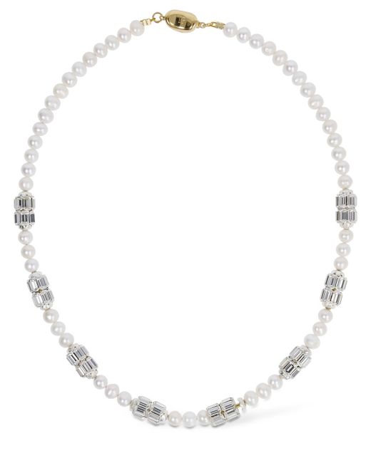 Timeless Pearly Crystal Collar Necklace