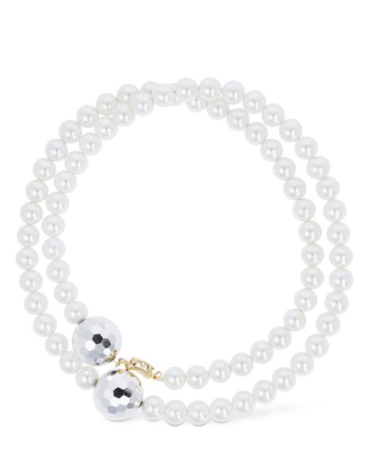 Timeless Pearly Double Wrap Collar Necklace