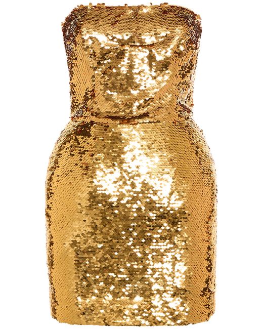 Dolce & Gabbana Sequined Strapless Mini Dress