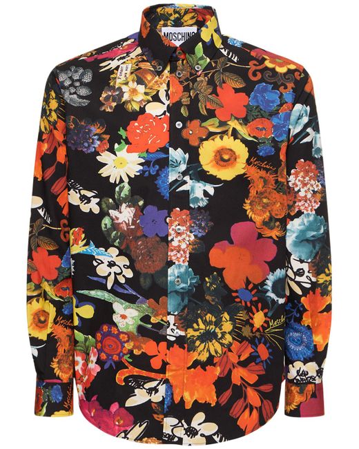 Moschino Flower Print Cotton Poplin Shirt