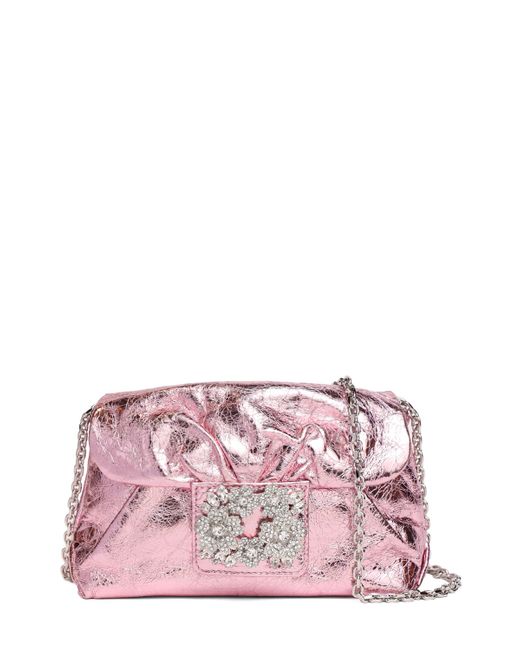 Roger Vivier Micro Rv Bouquet Draped Crystal Clutch