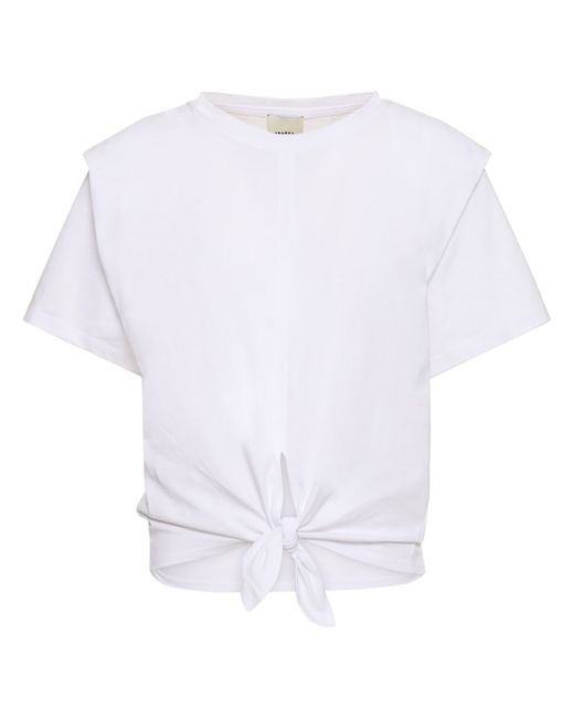Isabel Marant Zelikia Cotton Self-tie T-shirt