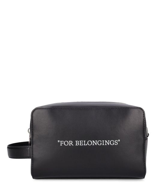 Off-White Quote Bookish Leather Toiletry Bag