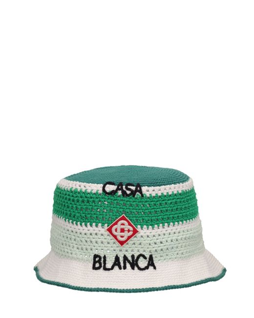 Casablanca Logo Crochet Cotton Bucket Hat
