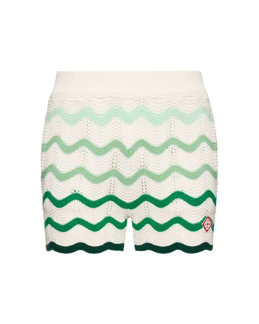 Casablanca Gradient Wave Crochet Cotton Shorts
